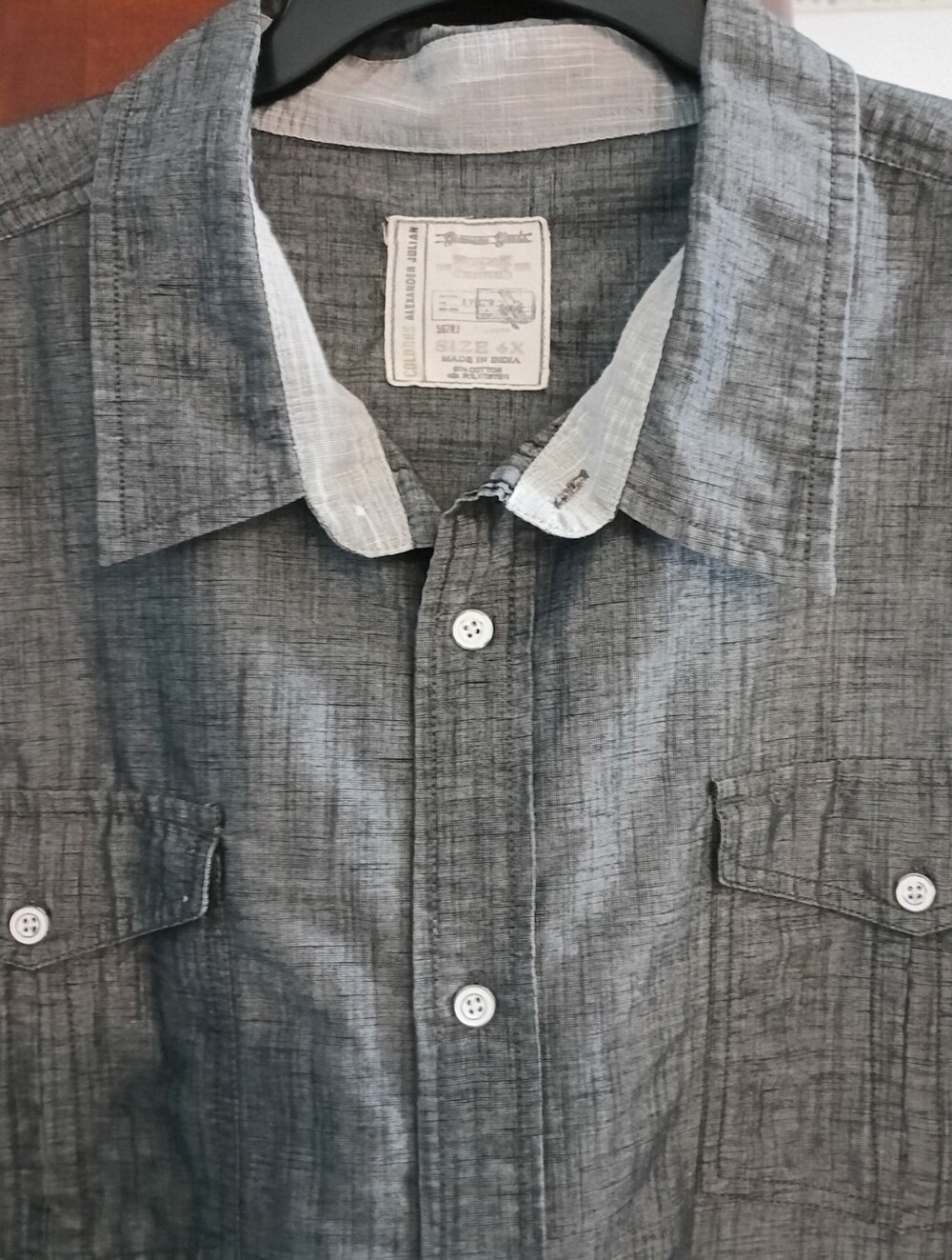 Alexander Julian Black/Gray Button Down Cotton Shirt (4X)